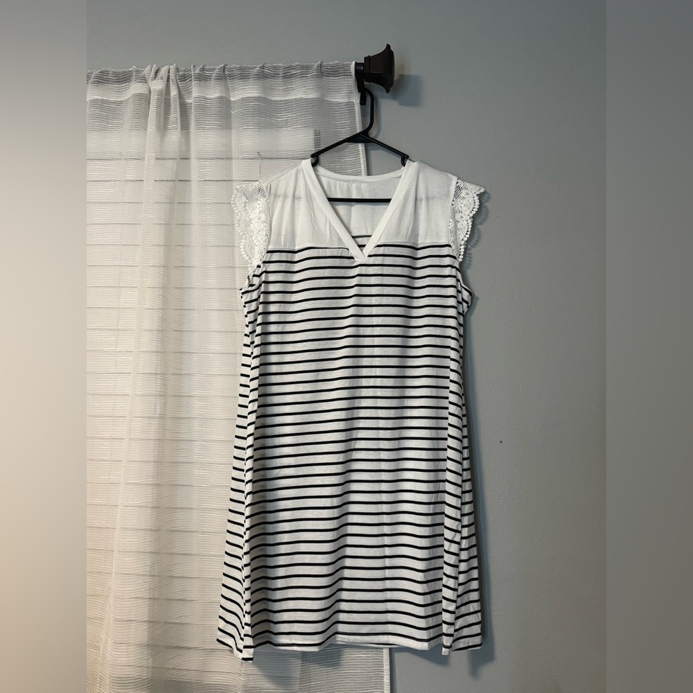 Women’s Striped and Lace Dress